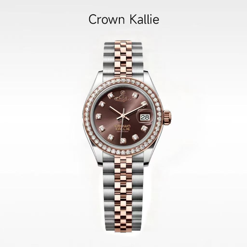 【咖啡日志】Crown kallie官方咖啡系列时尚女士腕表ck8165咖啡日志