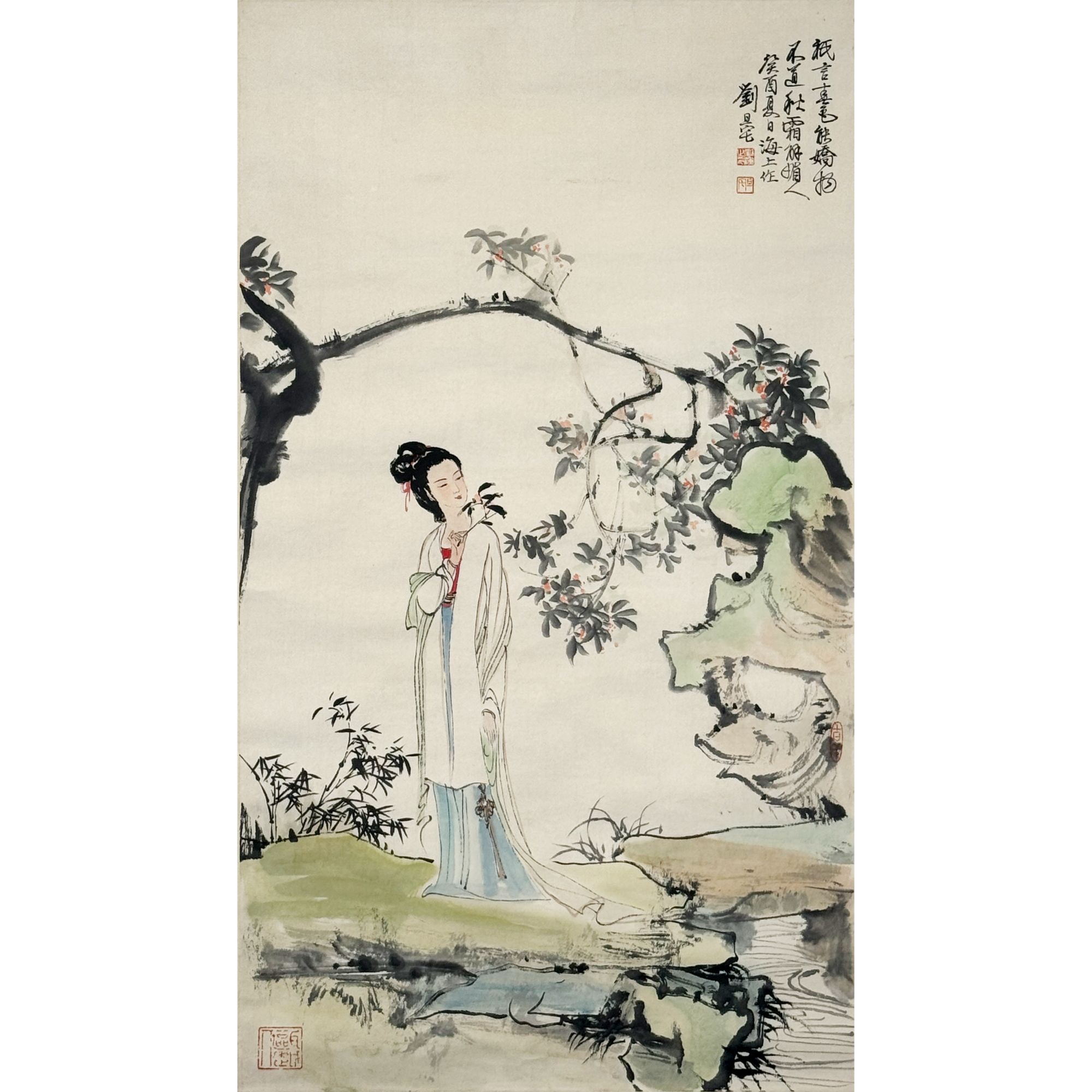 lot12 刘旦宅款 仕女图 镜片