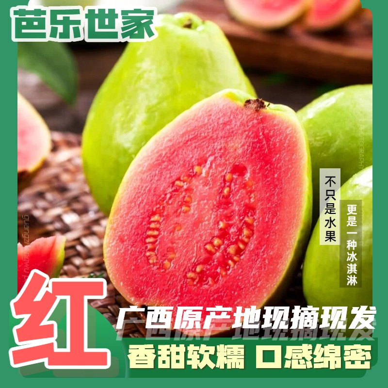【软糯口感】广西产区直发当季酸甜软糯红心芭乐3斤5斤番石榴