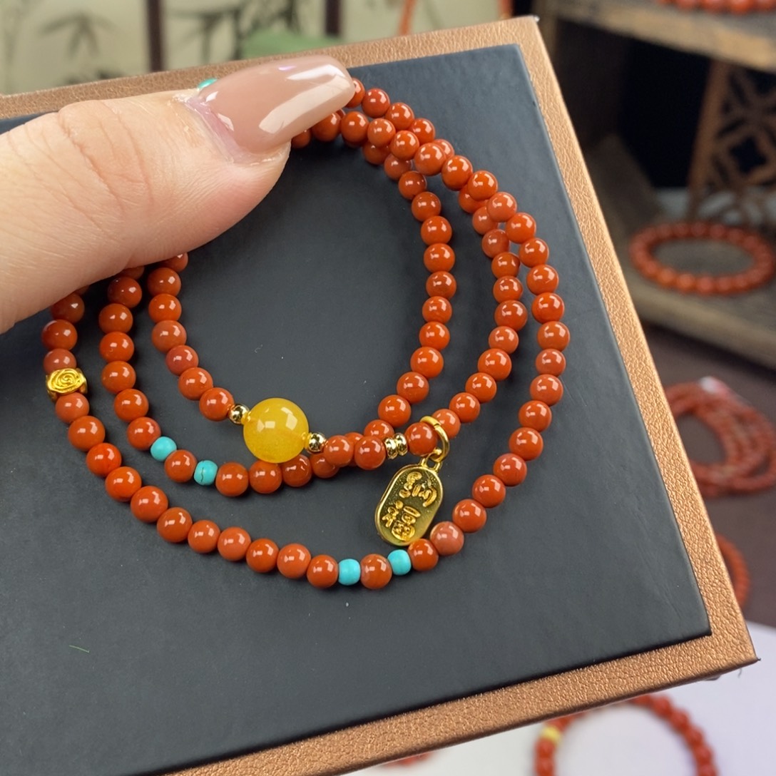 南红玛瑙未镶嵌手链