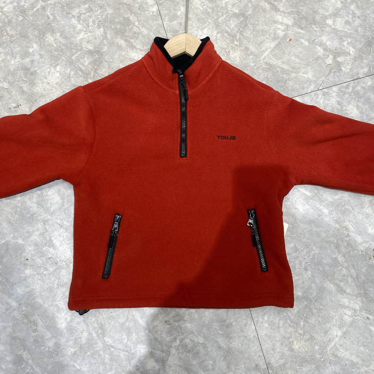 0430儿童半拉链抓绒卫衣