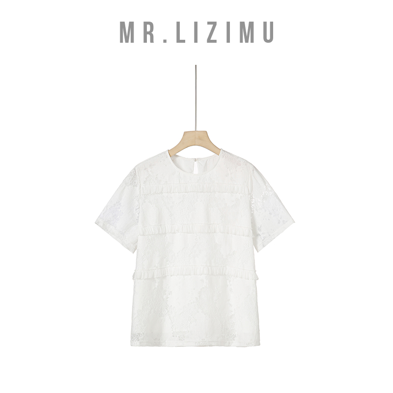 李子木先生镂空刺绣多巴胺风格T恤纯欲风抖音商城夏日穿搭D6073