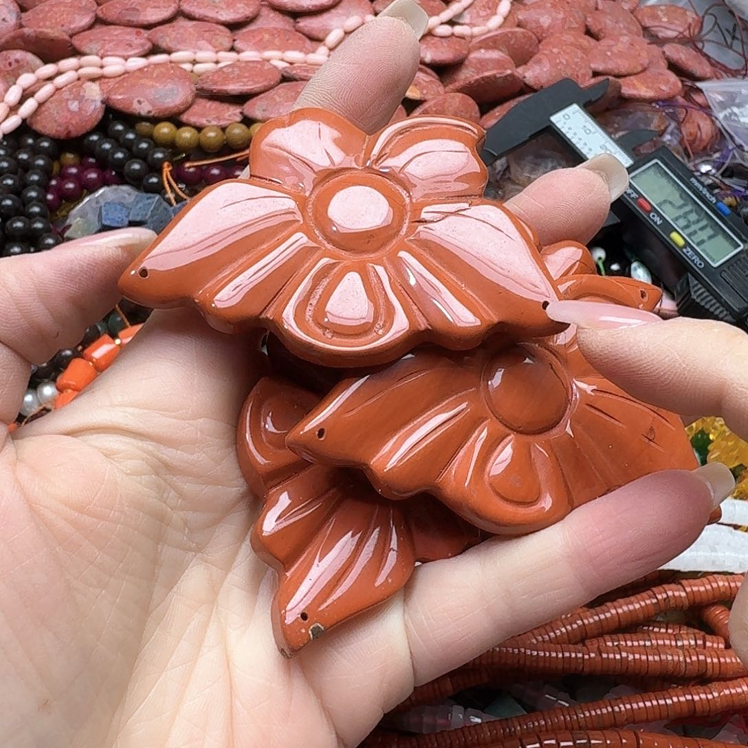 玛瑙/玉髓合金珠宝半成品一个红石蝴蝶