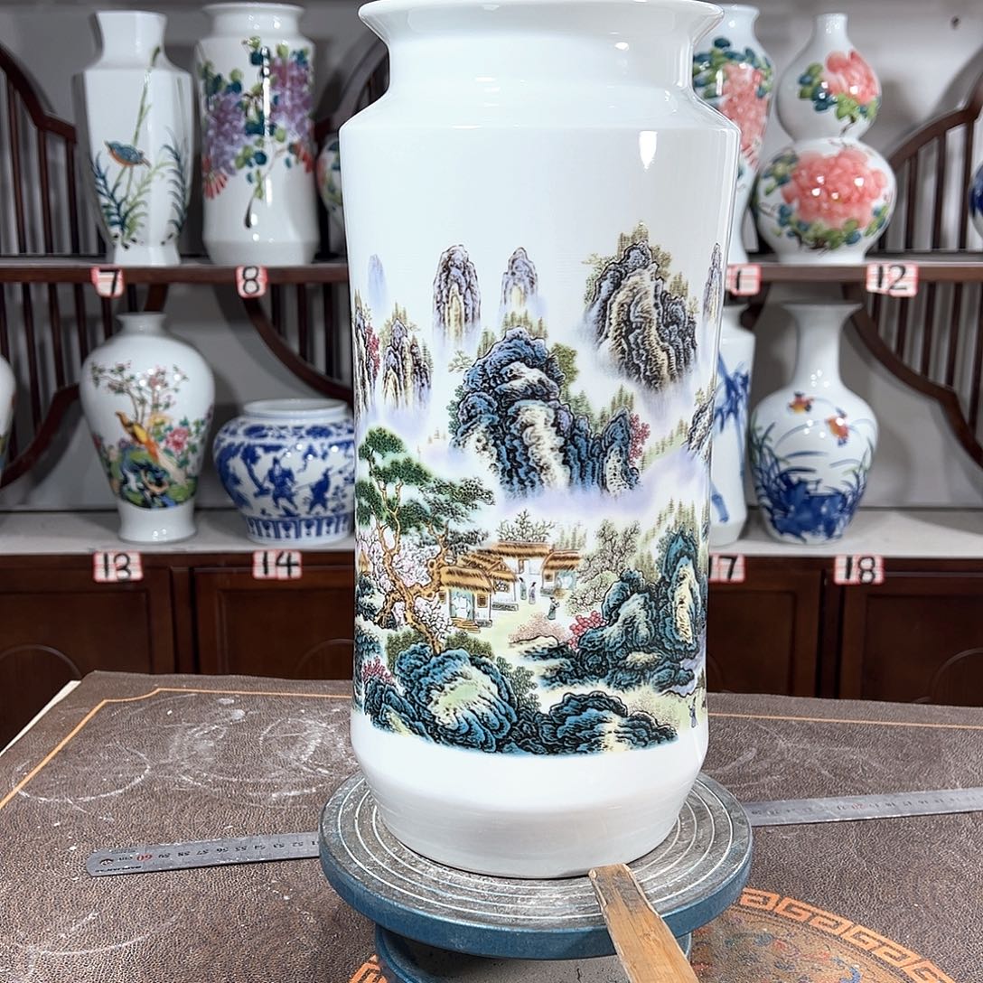 摆件景德镇陶瓷书山水