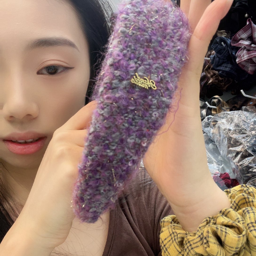 布艺非金属紫色发箍