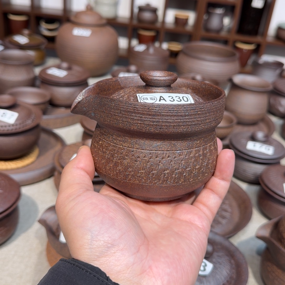 粗瓷茶具素色盖碗