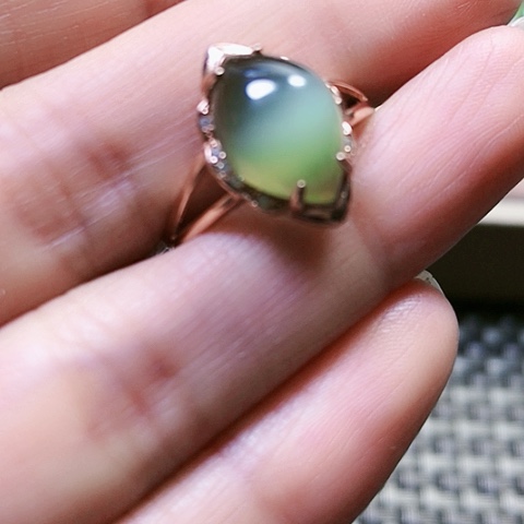 和田玉戒指银S925镶嵌