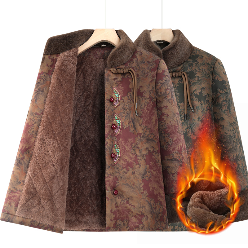 新款棉袄妈妈装加肥加大码老太太中老年奶奶厚衣服女装秋冬