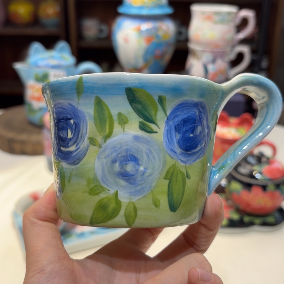 景德镇手绘高温釉下彩陶瓷茶具