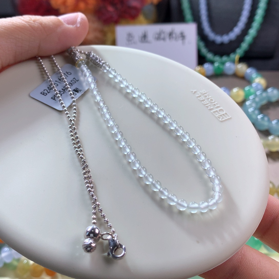 翡翠颈饰未镶嵌玻璃白刚两用款手链项链