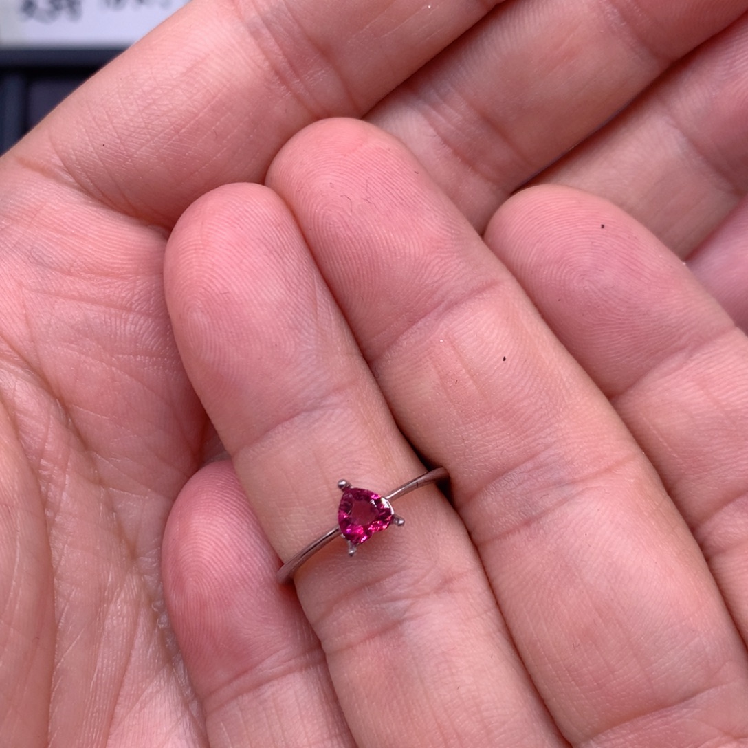 0***点碧玺卢比莱戒指改闭口不退换银S925镶嵌
