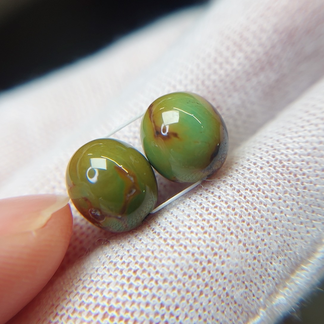 绿松石珠宝奇石未镶嵌9.1直径