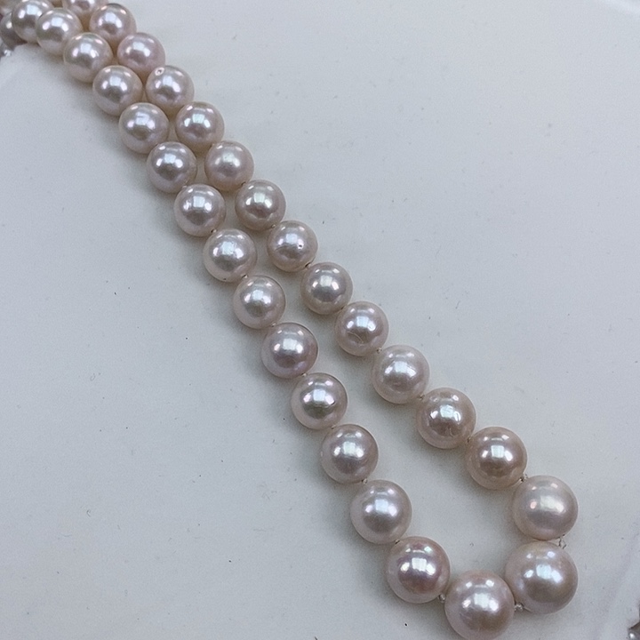 淡水珍珠颈饰银S925镶嵌10-12.8正圆珍珠项链