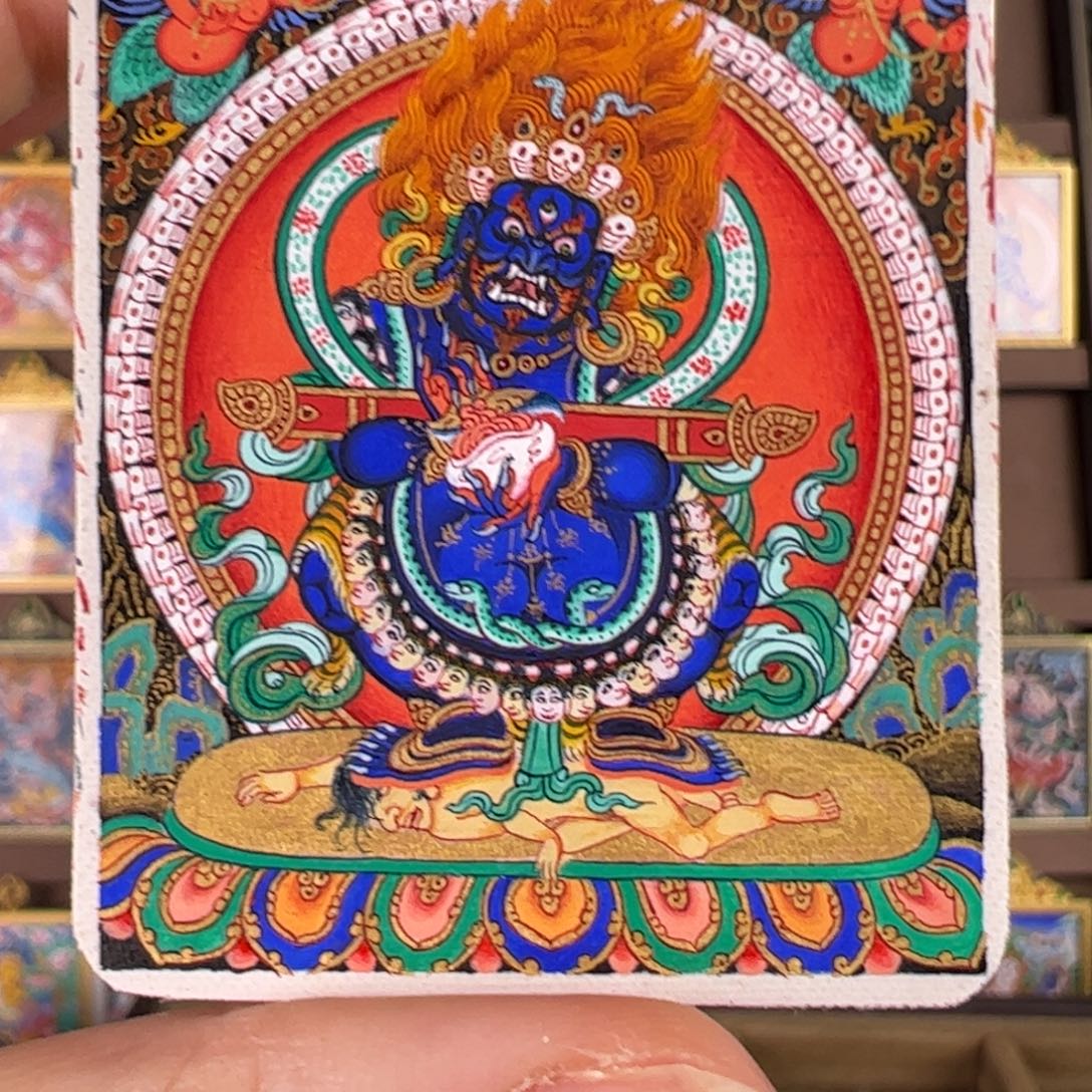 极***张吊坠宝帐怙主唐卡绘画作品