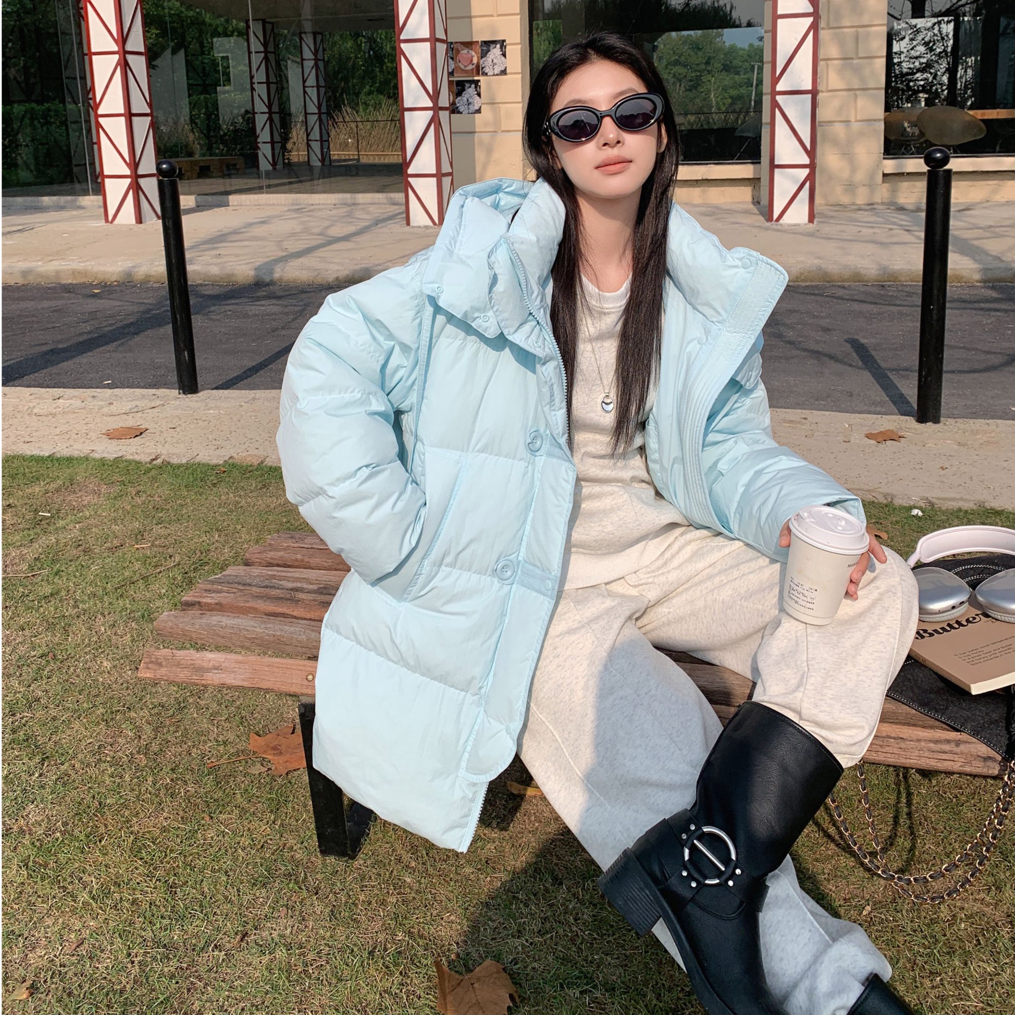 【大美专属】冬季新款羽绒服中长款百搭时尚保暖外套-H85331