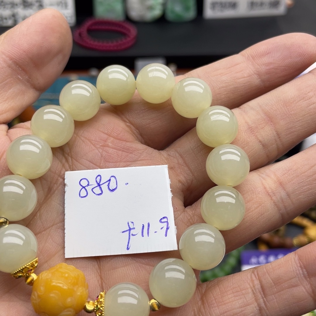 和田玉手串未镶嵌手串