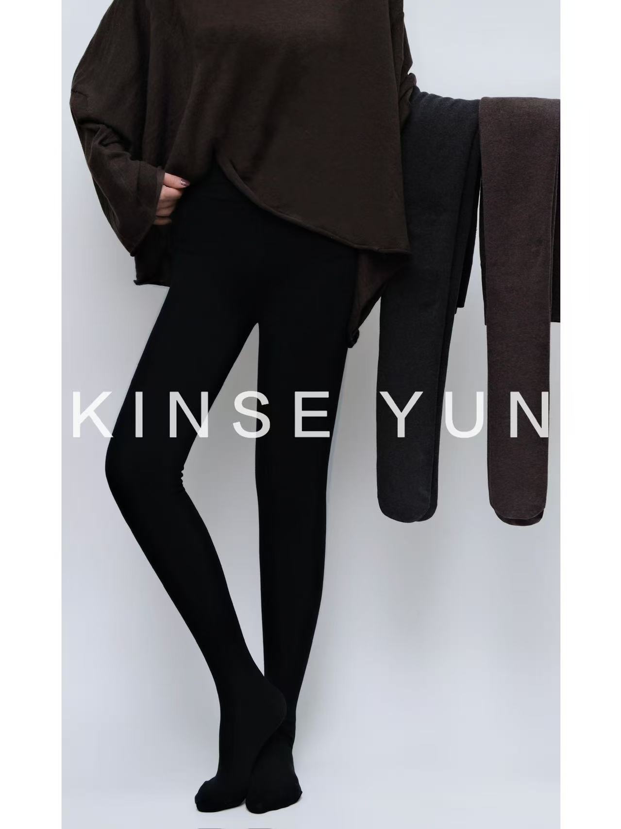 KINSE YUN『制热瘦瘦裤』0度以下加绒加厚提臀瘦腿连裤袜QD0036