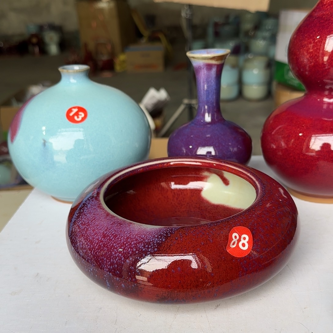 陶摆件郑家钧窑摆件微