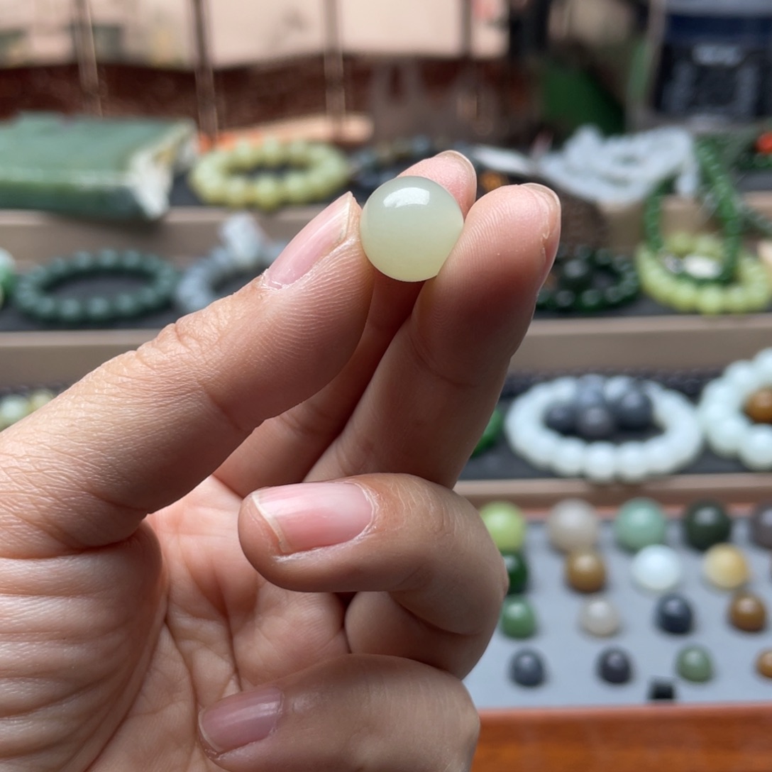 和田玉单珠12未镶嵌