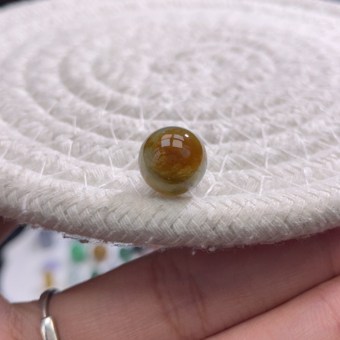 散珠翡翠特色飘红翡圆珠卡10.7mm