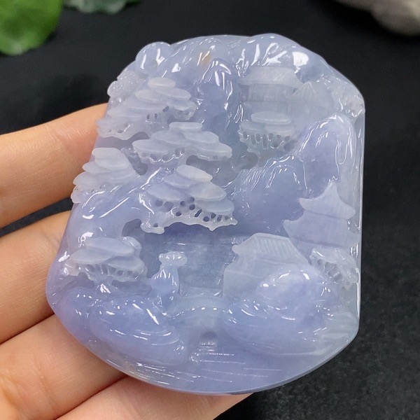 H43-天然A货翡翠-山水牌