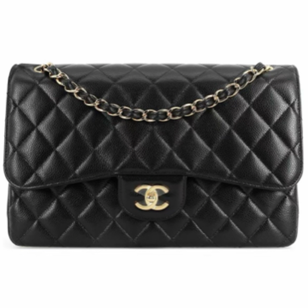 95新 Chanel/香奈儿 CF jumbo 黑金牛/JW0199