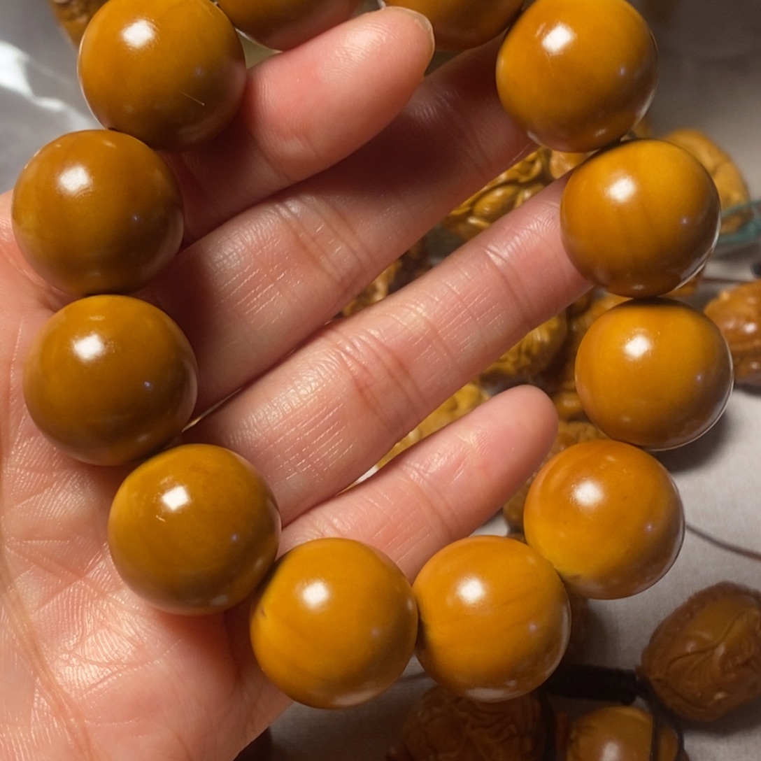 橄榄核手串/手链完*正圆光珠