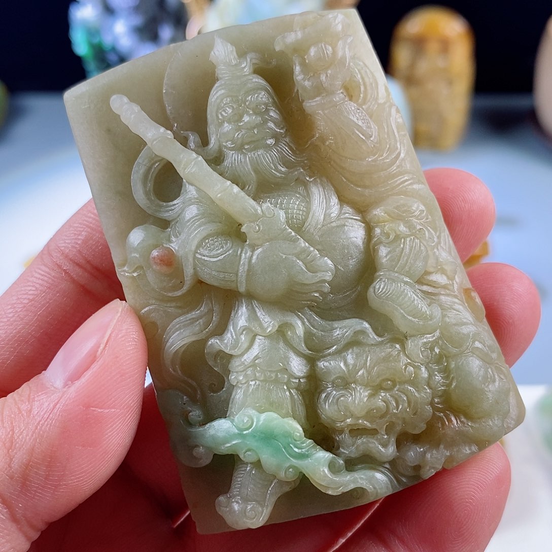 定制翡翠未镶嵌缅甸天然翡翠赵公明