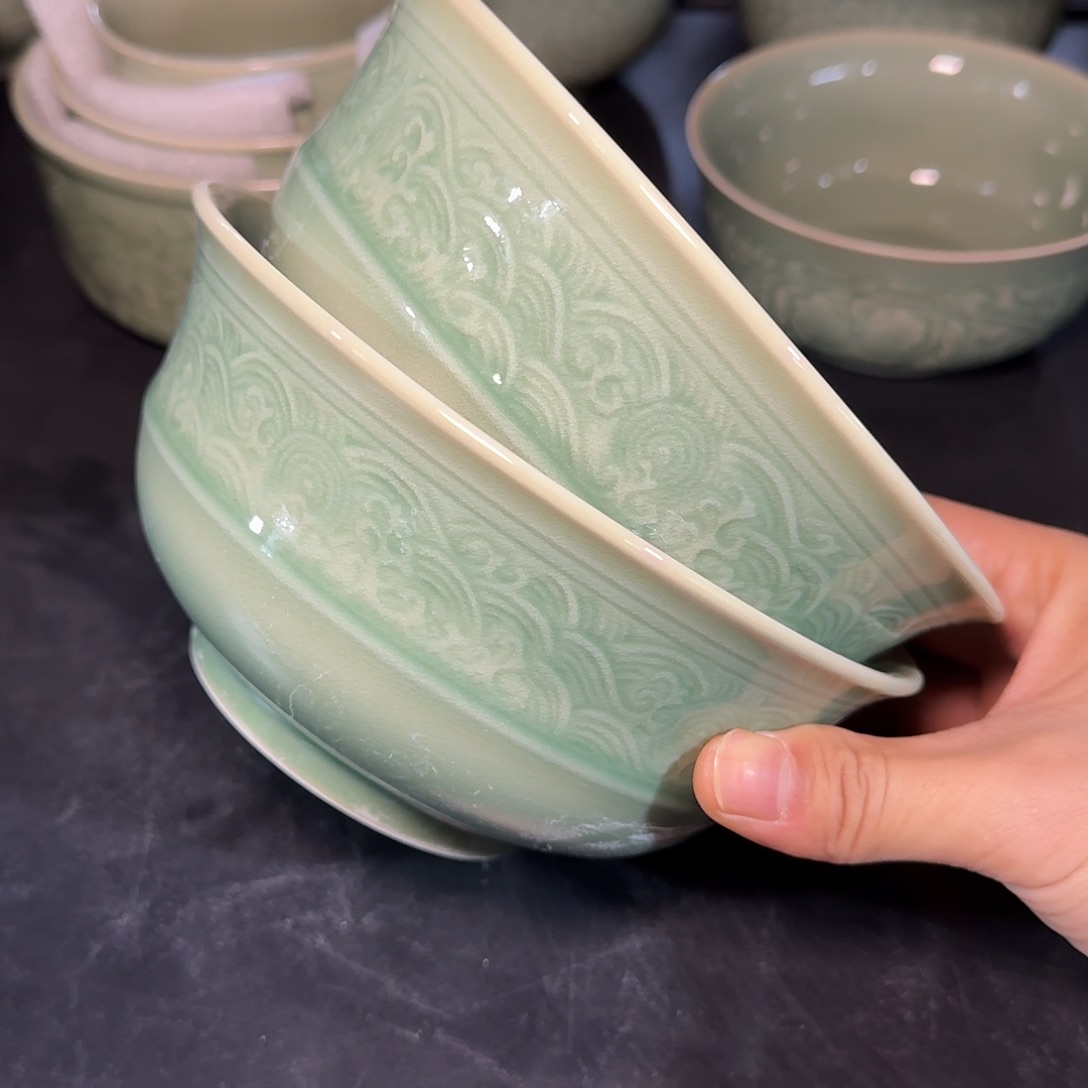 微瑕 7 英寸海浪碗 2 只