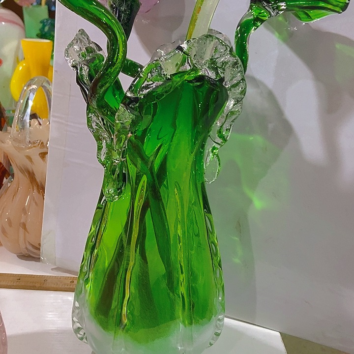 琉璃琉璃花瓶高33口9