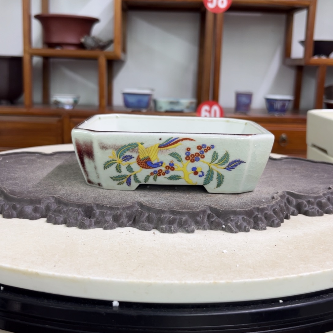 紫砂花盆瑕疵5-16-13不平