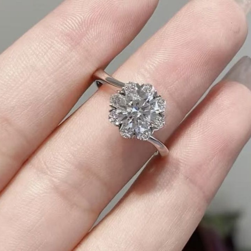 Diamondsea/钻石海洋18K金8围一围镶戒指托空托（个性定制）