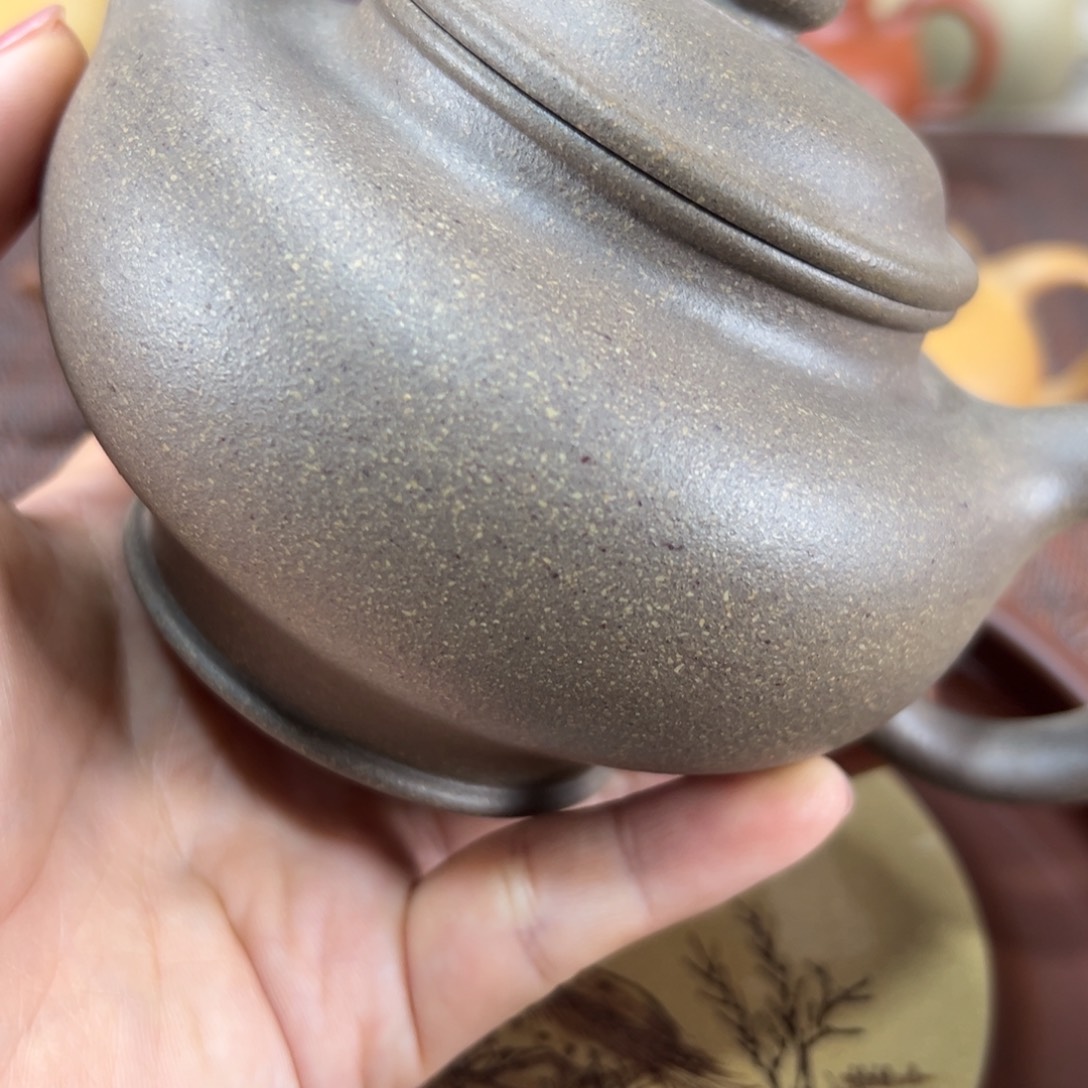 紫砂茶壶青降坡掇只