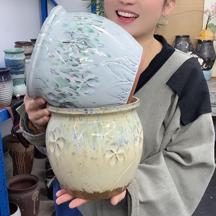 20×19 -粗陶花盆有孔-买买买