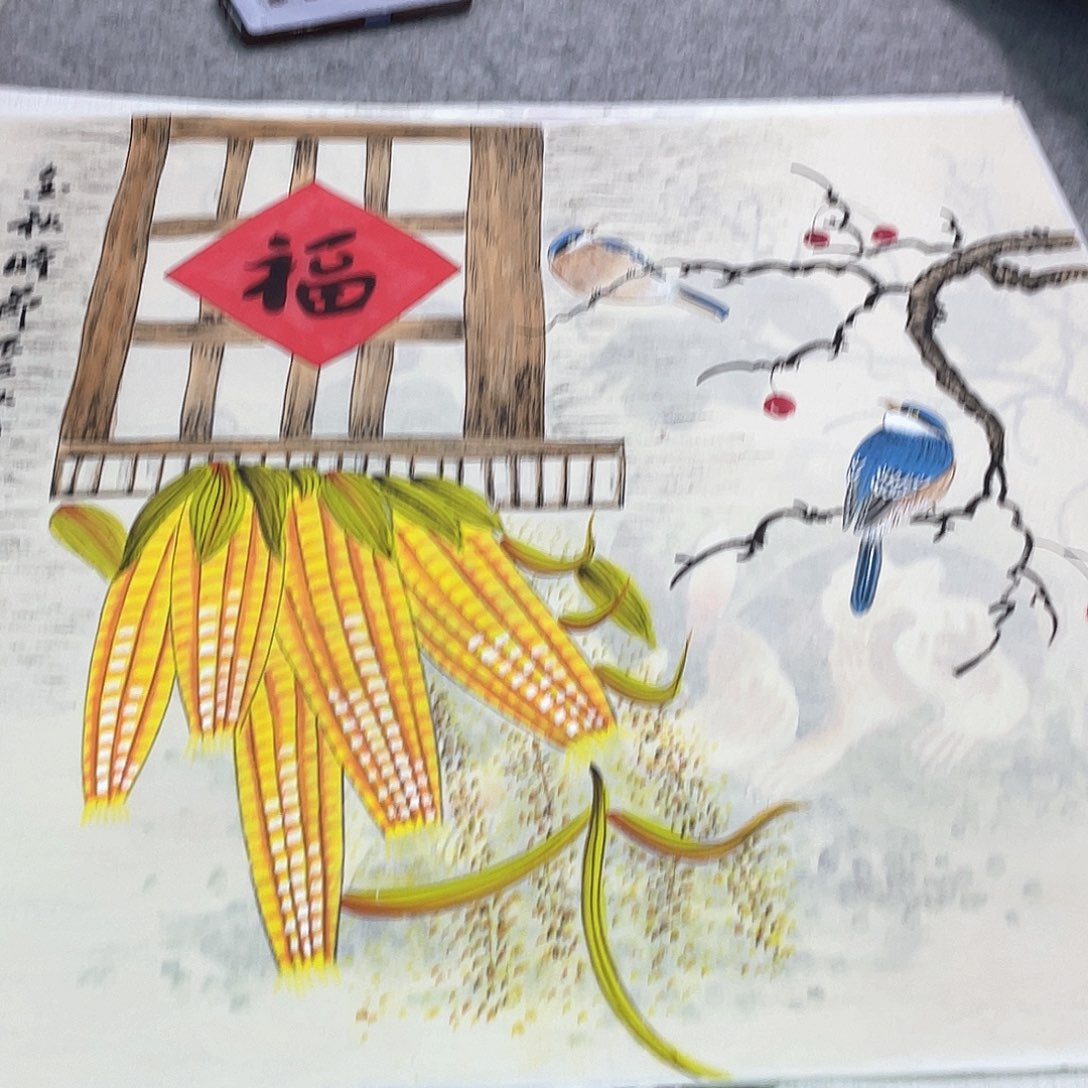 国画纯手绘的花鸟山水