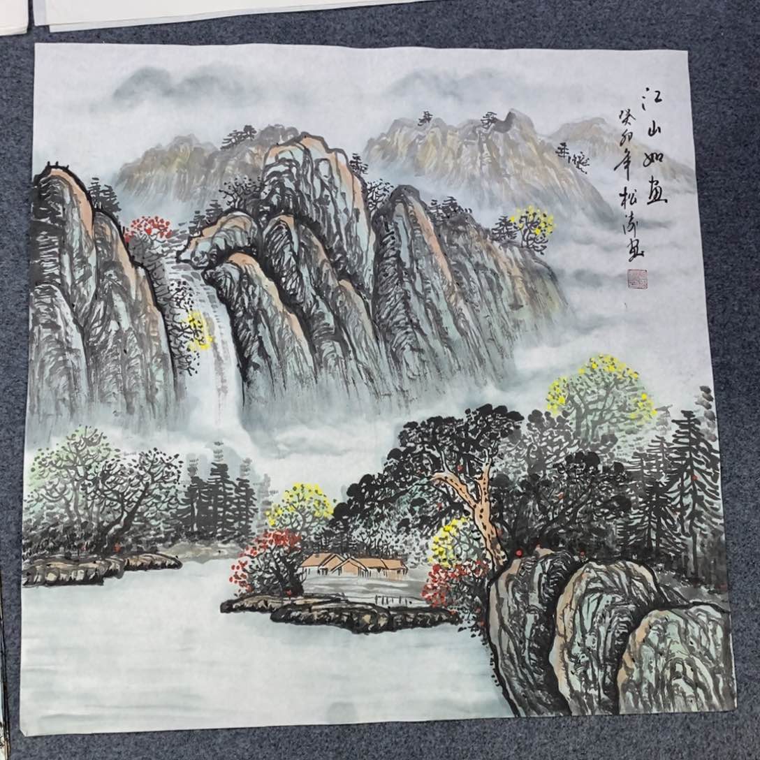 国画尺寸68✖️68斗方手绘国画