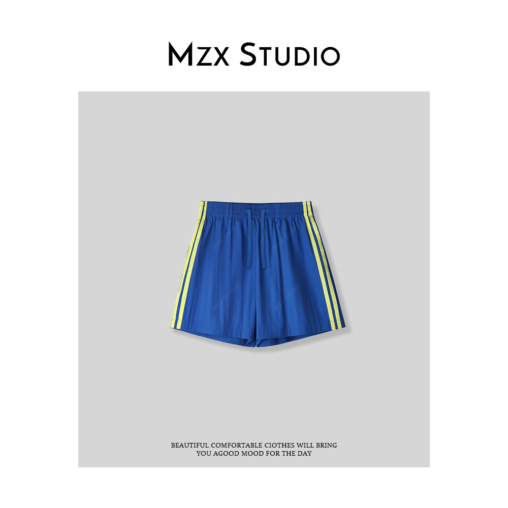 MZX 夏季撞色织带设计感短裤裤子KZ8231-B