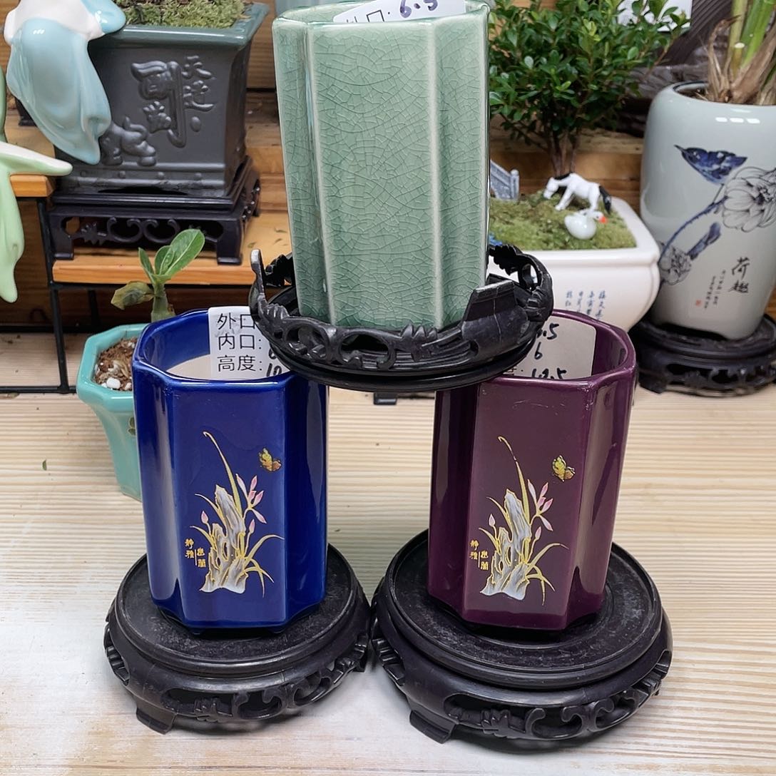 紫砂花盆陶瓷艺术花盆陶瓷