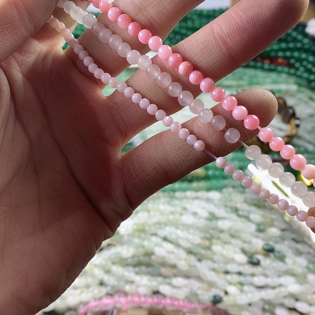 玛瑙/玉髓珠宝半成品合金三条打包D490