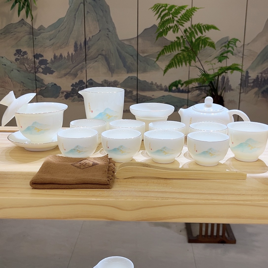 【都彩】日照金山羊脂玉瓷16头