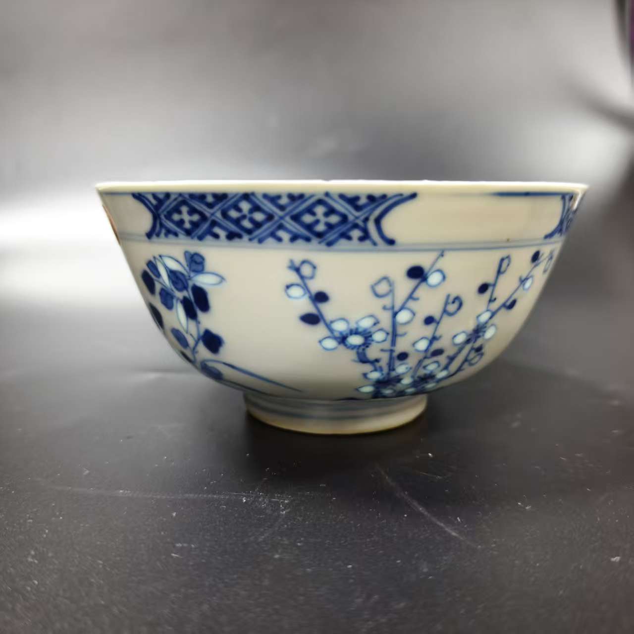 DS89 清光绪玲珑瓷岁寒三友碗 直径12cm高6cm