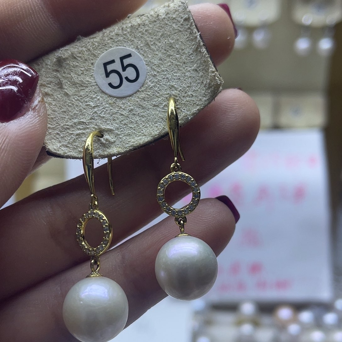 淡水珍珠耳饰银S925镶嵌