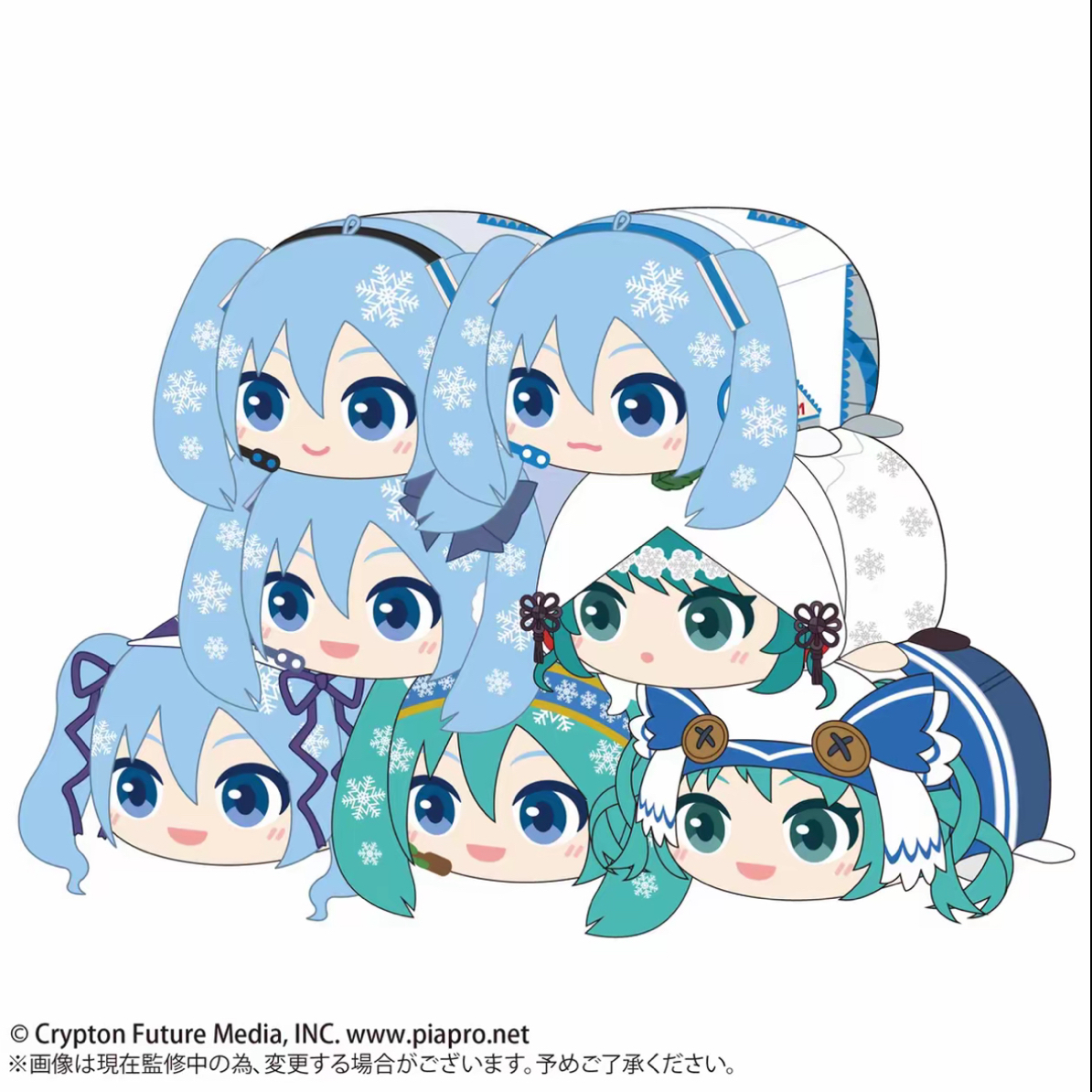 【关+群拍一送一】正版初音未来miku雪初音趴趴圆滚滚第一弹毛绒