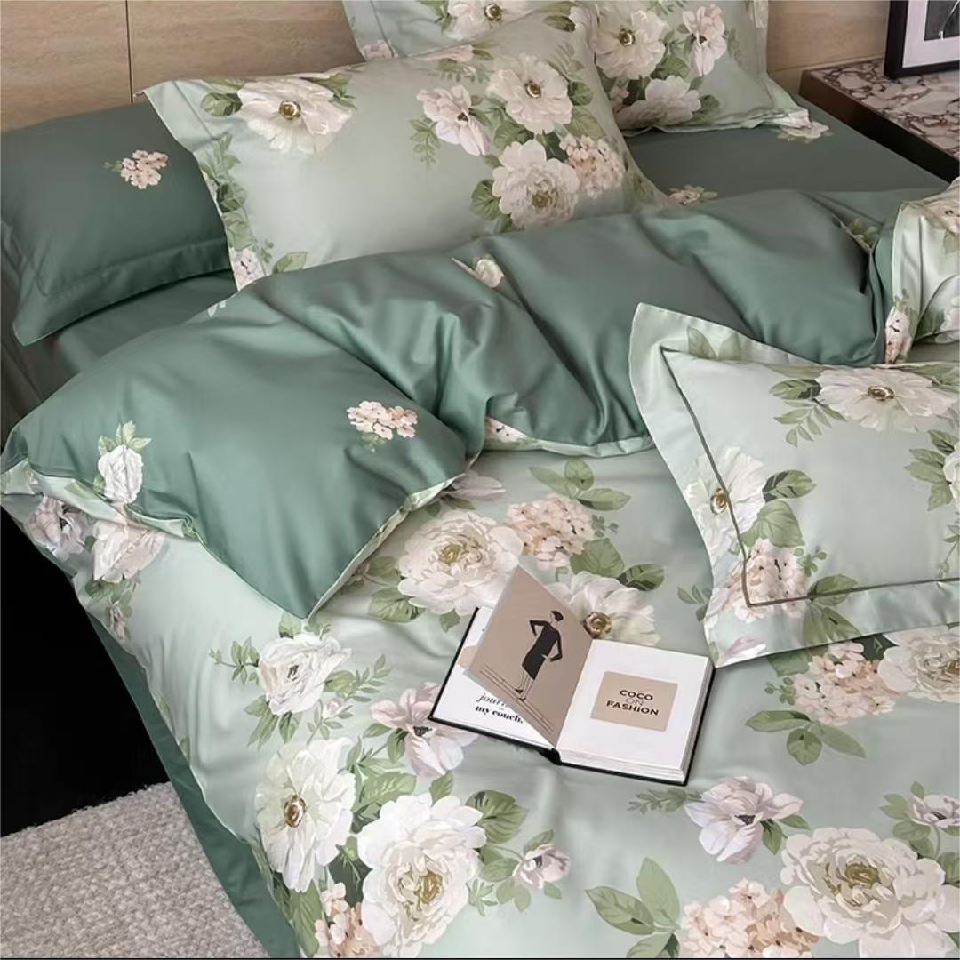 春季新款60支加厚纯棉全棉斜纹棉床单被套枕套舒适透气柔软亲肤