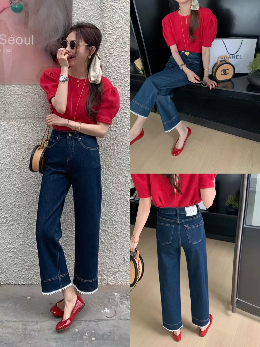 真腿直！巨显瘦~高腰直筒牛仔裤女2025春季新款弹力显瘦九分奶奶裤