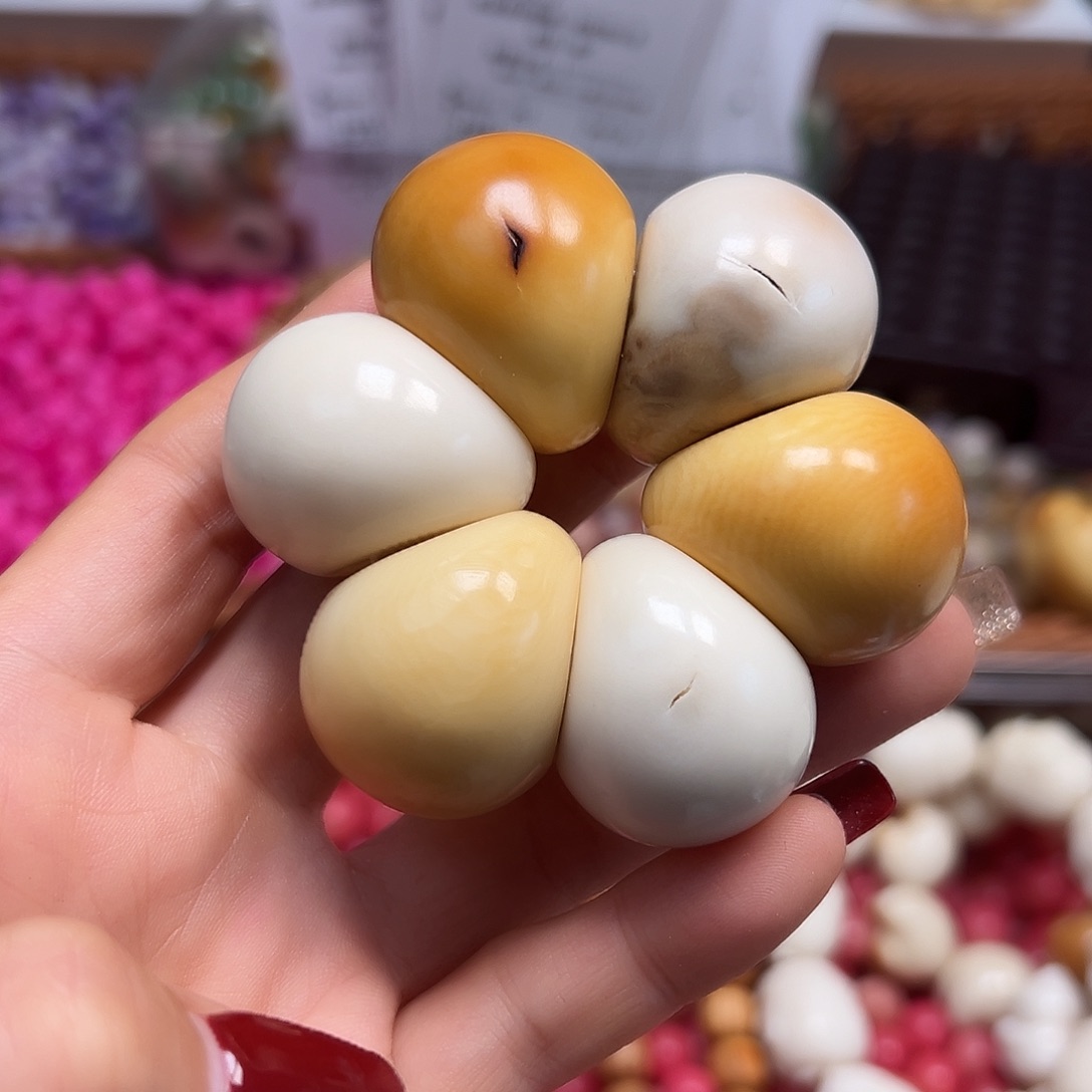手串菩提根/象牙果瑕疵多宝山竹手捻1条表面有裂卡30左右