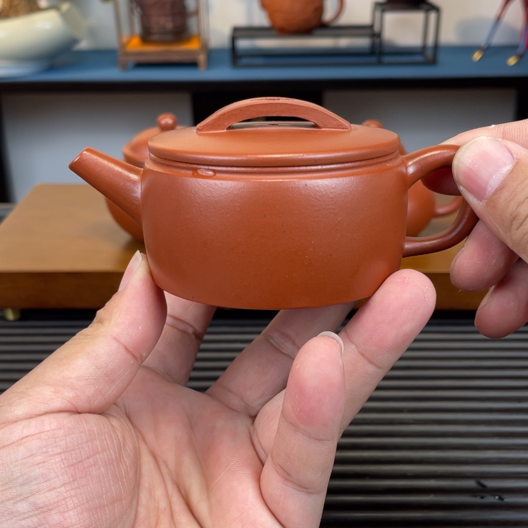紫砂茶壶小红泥汉瓦120cc