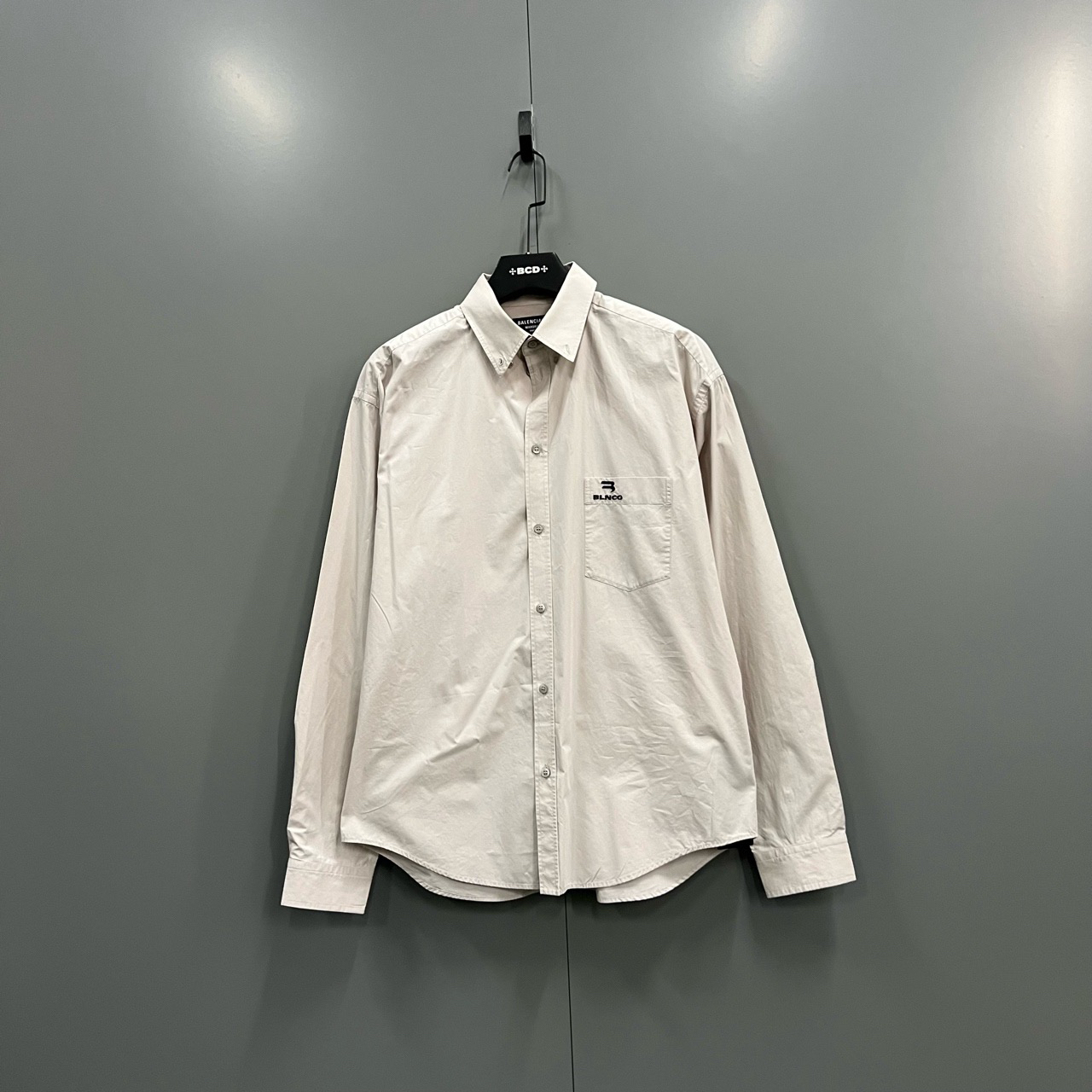 95新 Balenciaga/巴黎世家 （bb）122 双钩刺绣logo衬衫 36码