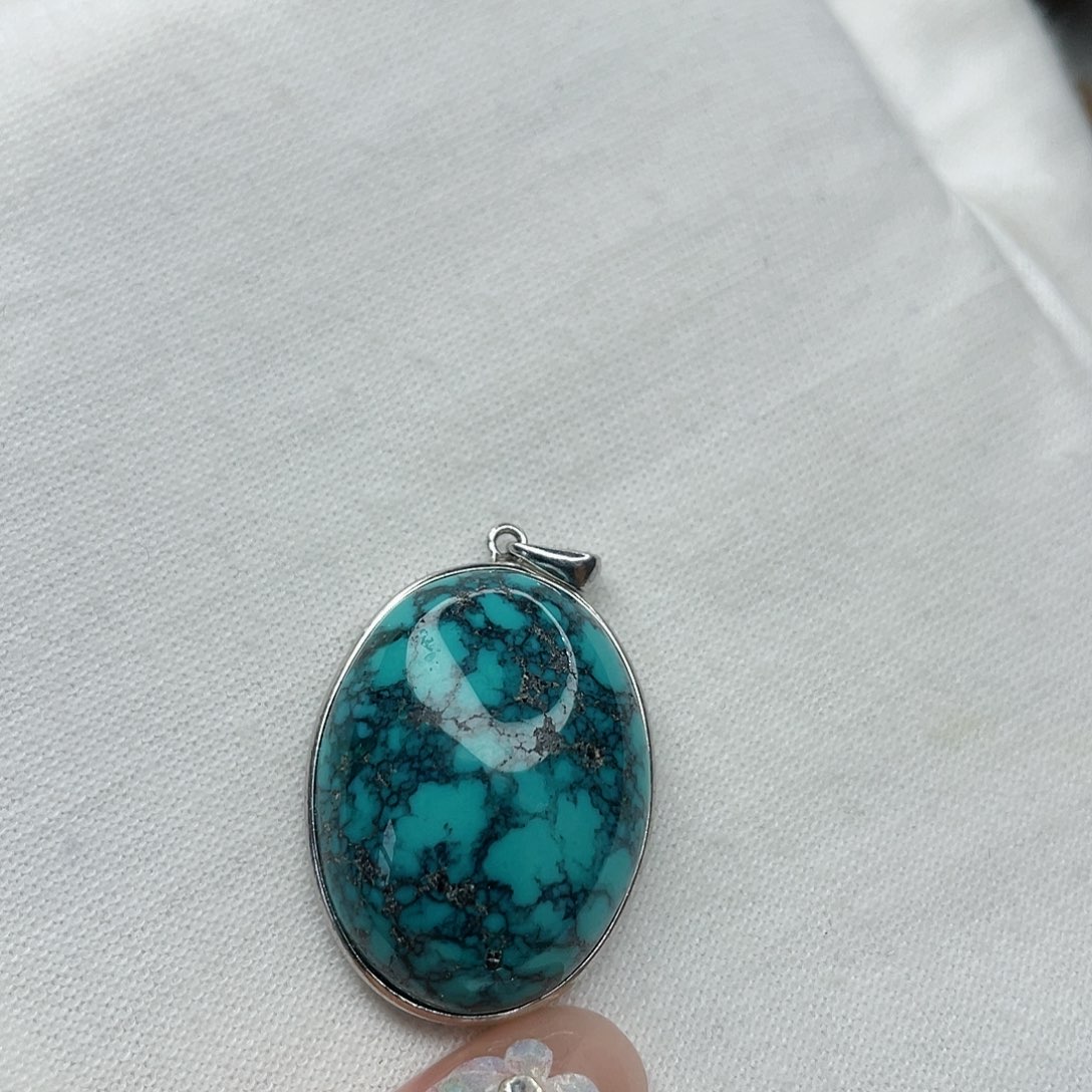 绿松石珠宝奇石银S925镶嵌