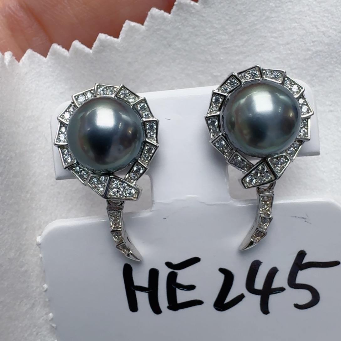 耳饰银S925镶嵌海水珍珠@@he245 